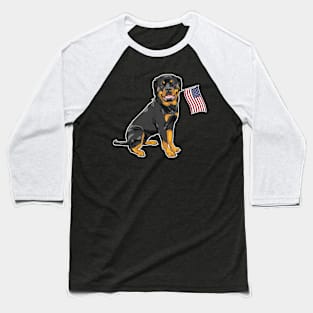 American Flag Rottweiler Dog Love Baseball T-Shirt